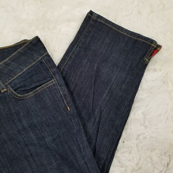 Boden Womens Size UK 10 US 6 Dark Wash Straight Leg Flap Pocket Capri Jeans - Picture 3 of 6
